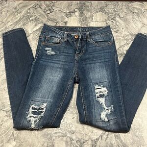 Vanilla Star Dark distressed skinny jeans size 3